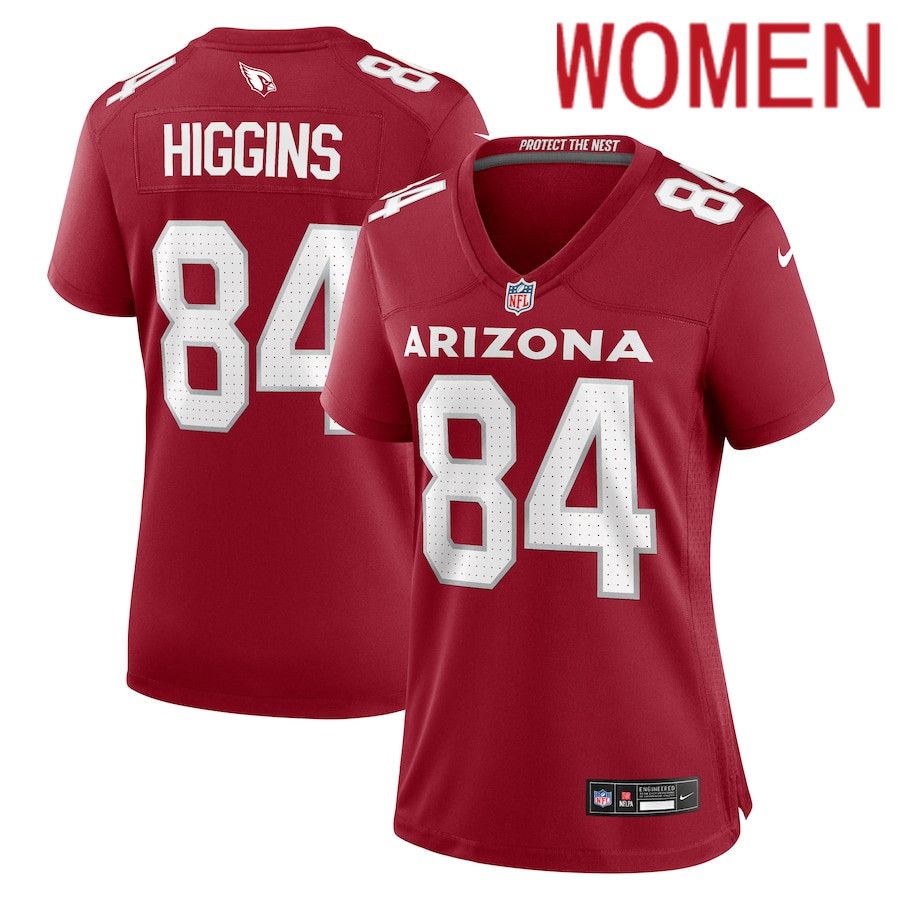 Women Arizona Cardinals #84 Elijah Higgins Nike Cardinal Team Game NFL Jersey->->